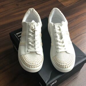 New INC International Concepts Alleni Imitation Pearl Sneakers Shoes